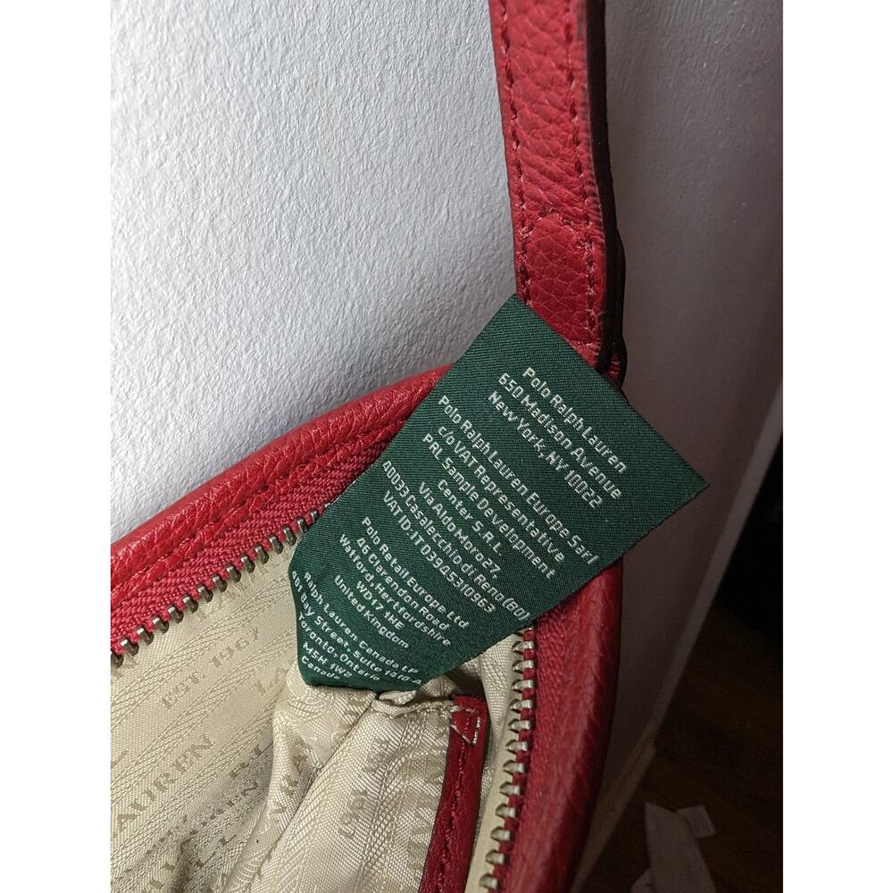 Lauren by Ralph Lauren Red Leather Crossbody Purse - Picture 7 of 7